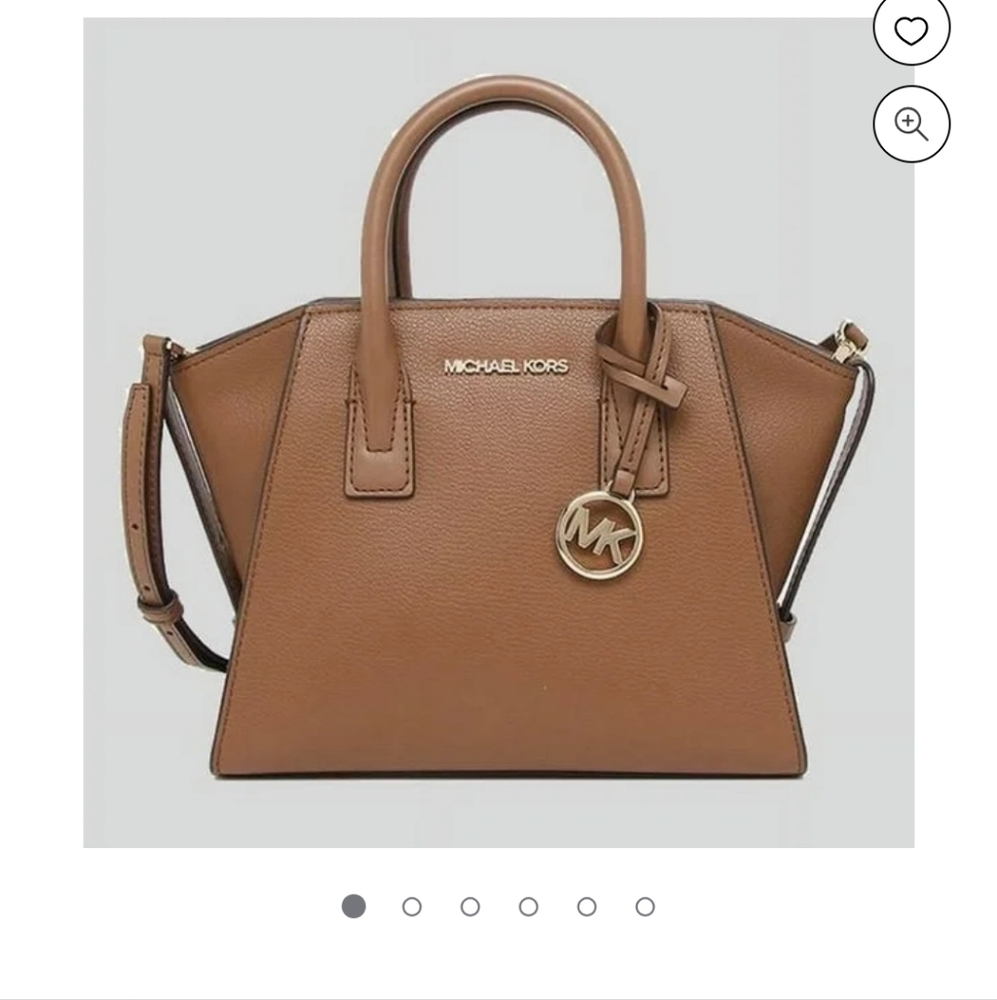 Michael Kors Avril Small Leather Top Zip Satchel with Charm - Picture 8 of 13
